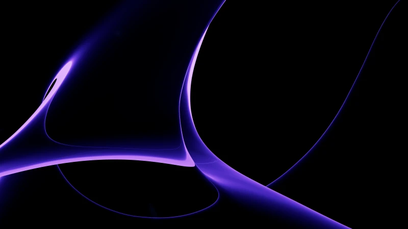 Purple light curves wallpaper, Black background, AMOLED