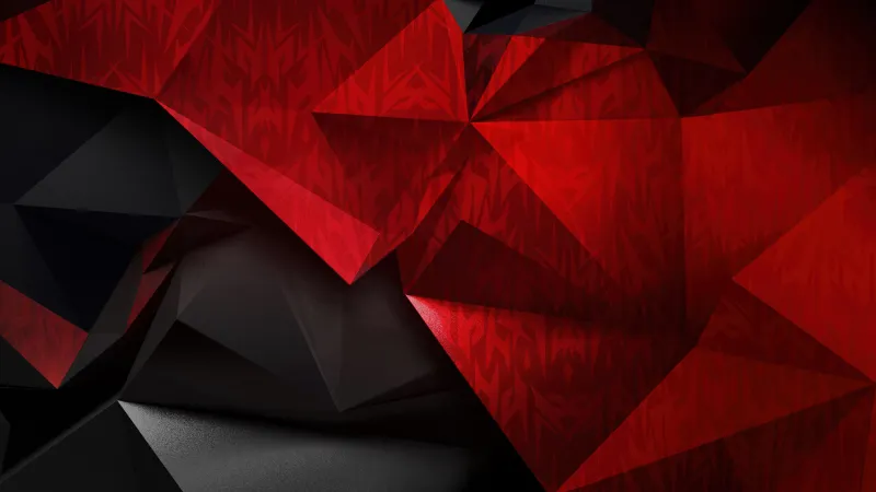 Red and black low poly wallpaper, Polygonal abstract, Dark