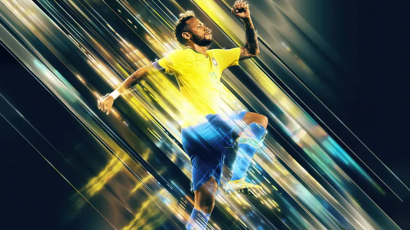 Neymar Jr, Abstract background, Brazilian Football Player, 5K wallpaper