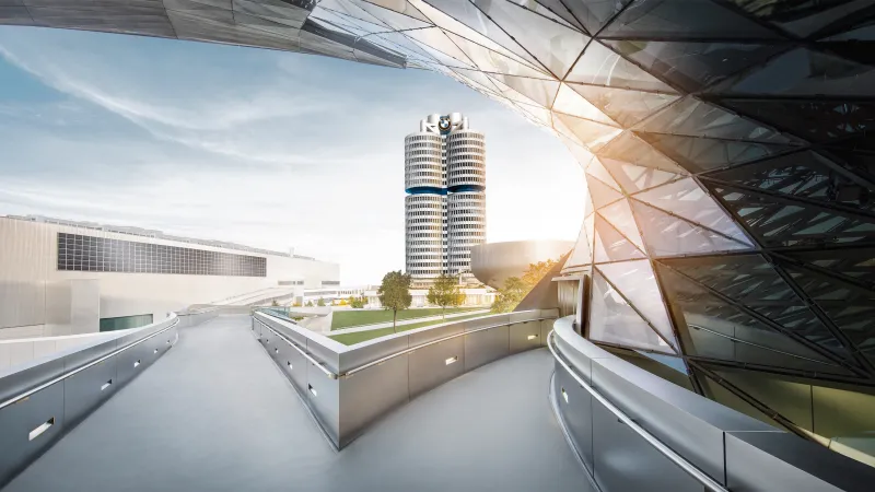 BMW Welt and BMW Tower wallpaper, Munich, Modern architecture