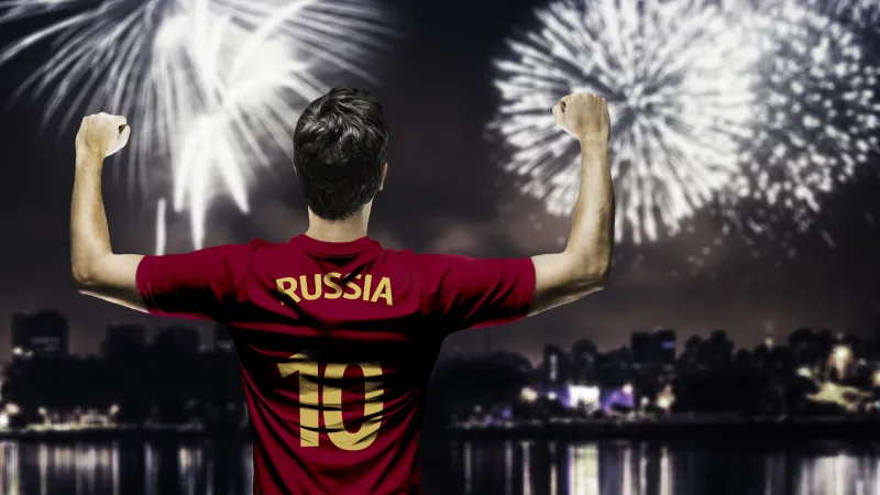 Russia football player wallpaper, Number 10 jersey, Fireworks, Night