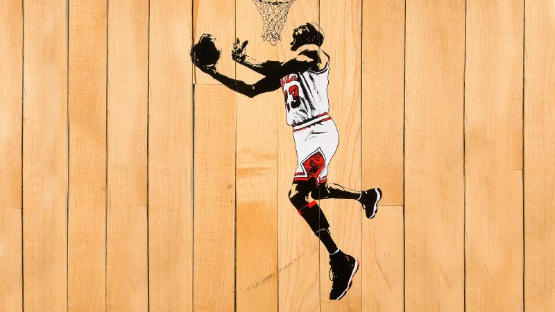 Michael Jordan 4K wallpaper, Wooden background