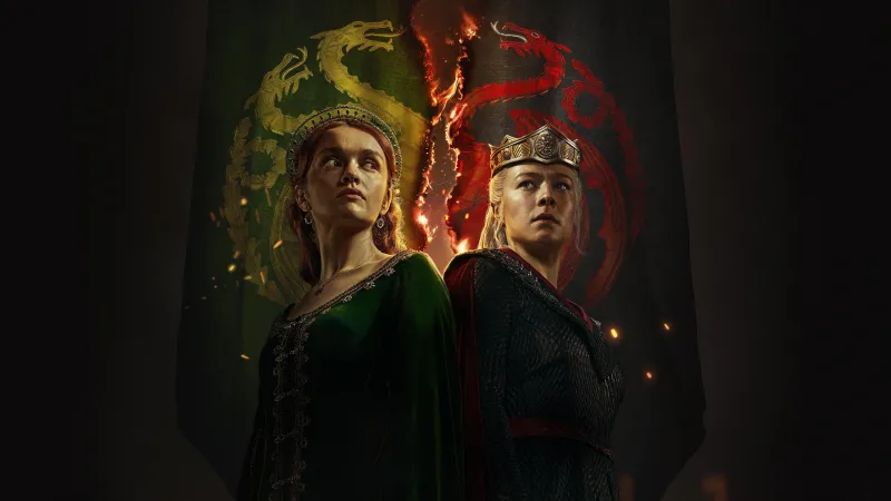 House of the Dragon, Season 2, Desktop wallpaper 4K, Olivia Cooke, Emma D'Arcy, Princess Rhaenyra Targaryen, Alicent Hightower