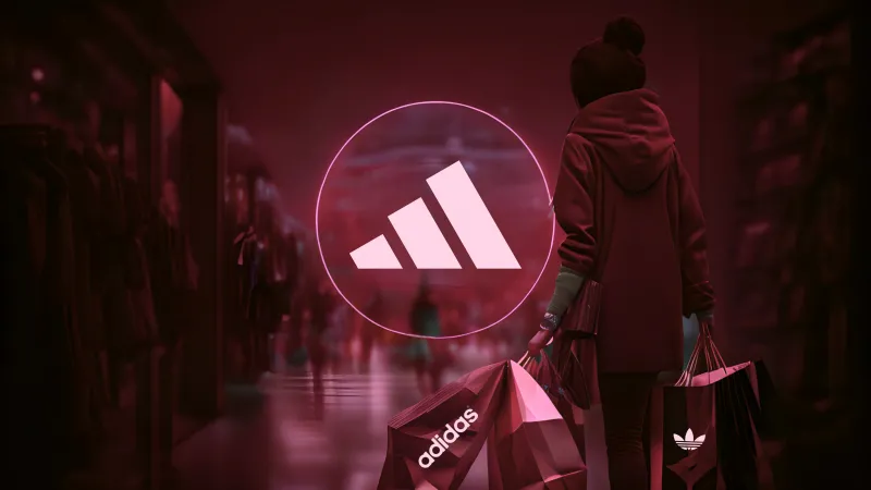 Adidas 4K wallpaper, Neon logo, Red aesthetic, Science fiction