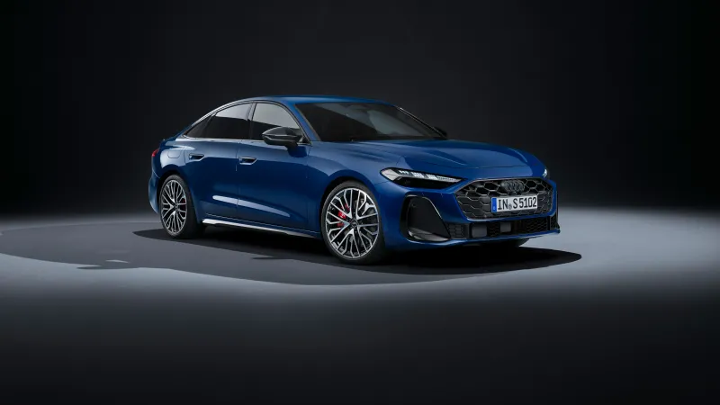 Audi S5 TFSI quattro wallpaper, Blue sedan, Spotlight, 2024, 8K
