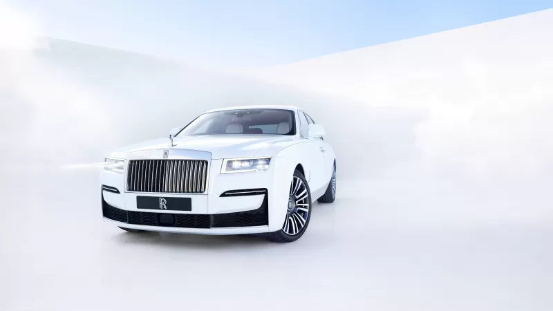 Rolls-Royce Ghost, 2020, White background, 5K, 8K