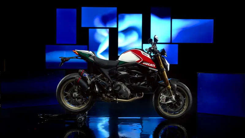Ducati Monster, Anniversary Edition, Dark background, 2024, 5K, 8K, 12K wallpaper