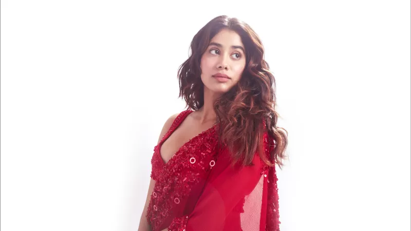 Janhvi Kapoor, Bollywood actress, Indian actress, White background, 5K