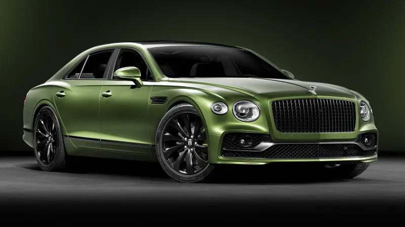 Bentley Flying Spur, Green aesthetic, 5K wallpaper