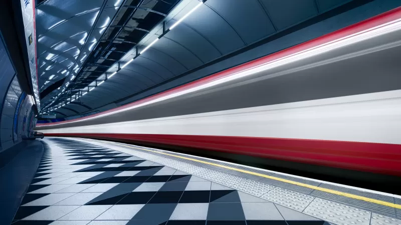 Bank Station, Blurred, Train, London, England, Underground, Subway, Metro, Journey, Tube Train, Fast, 5K, 8K