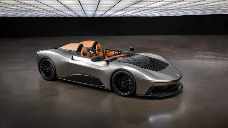 Pininfarina B95 Gotham wallpaper, Grey electric barchetta, Studio, 8K