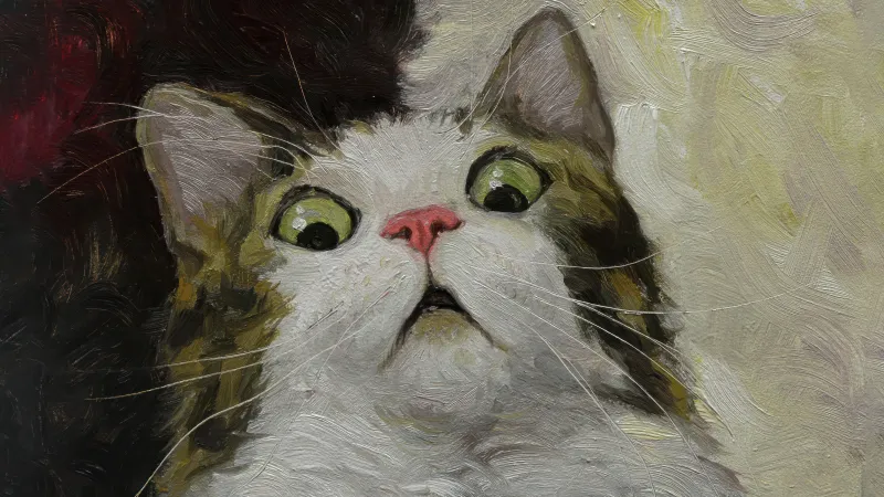 Funny cat, Meme wallpaper 4K