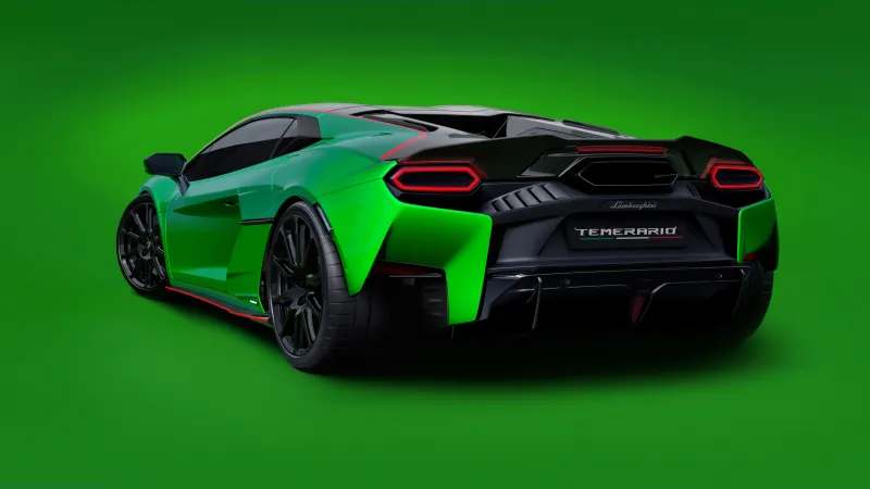 Lamborghini Temerario Alleggerita, Green background 5K