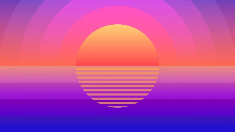 Summer, Sunset, Pop Art, 5K wallpaper, Reflection, Colorful gradients, Colorful background