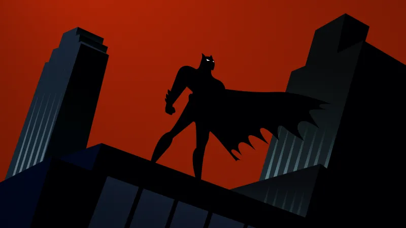 Batman, Animated series, Silhouette, 5K wallpaper, Gotham