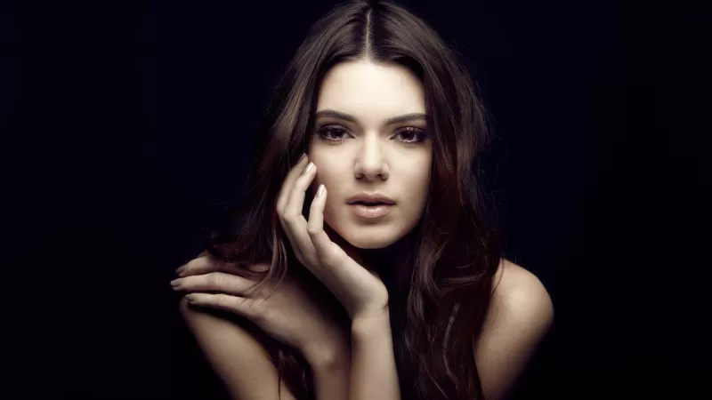 Kendall Jenner, American model, Portrait, Black background