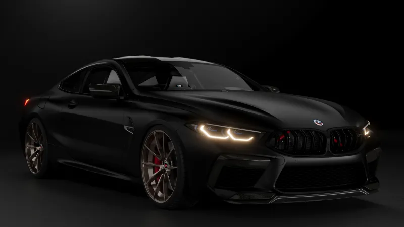 BMW M8 Gran Coupe, Dark aesthetic wallpaper 4K, Performance car, Dark background