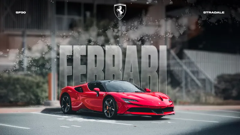 Ferrari SF90 Stradale Poster, Red cars, Sports cars, 5K wallpaper