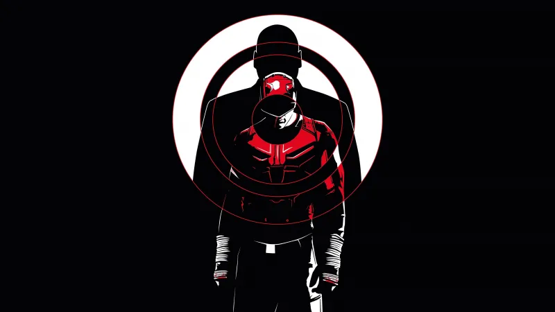Daredevil, AMOLED, Black background, Marvel Superheroes