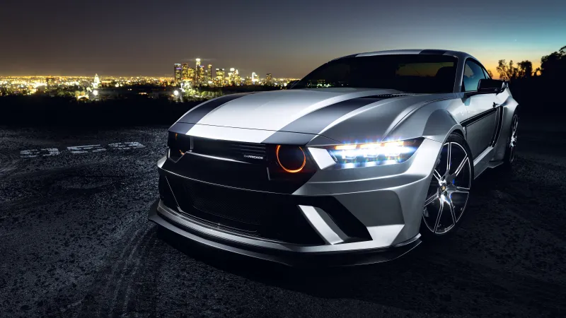 Ford Mustang, Custom tuning, 8K wallpaper, Night