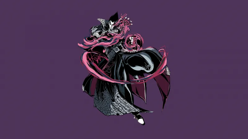 Kazuya Mishima wallpaper, Tekken, Devil art, Purple background