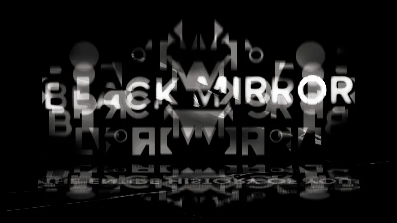 Black Mirror Glitch art, Black background 4K