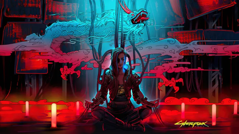 Cyberpunk 2077: Phantom Liberty Dragon, V (Cyberpunk), 5K wallpaper