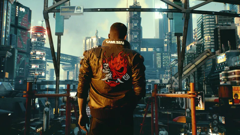 Samurai jacket, Ultrawide 4K wallpaper, Cyberpunk 2077, V (Cyberpunk)