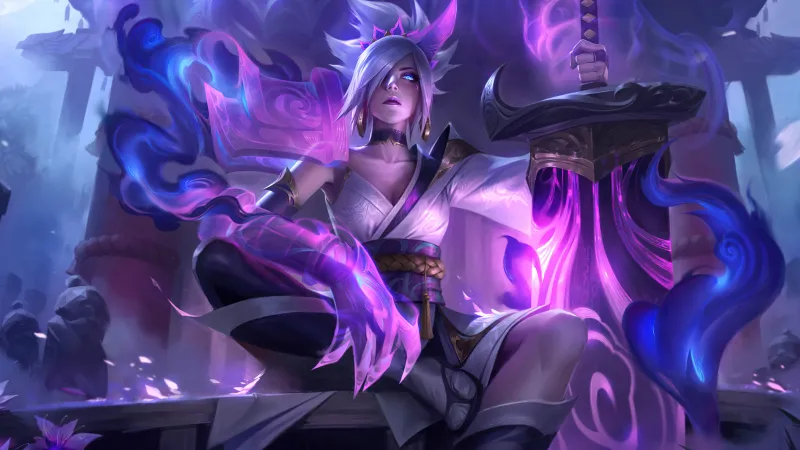 Spirit Blossom Riven, League of Legends, Riven, Purple aesthetic