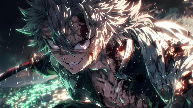 Sanemi Shinazugawa Artwork, Demon Slayer: Kimetsu no Yaiba, 5K wallpaper