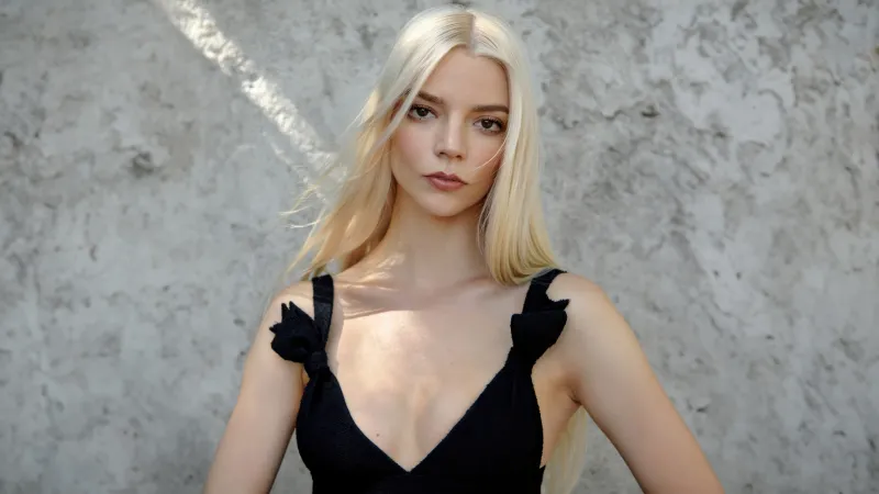 Anya Taylor-Joy wallpaper, Blonde, Elle Australia, Black dress