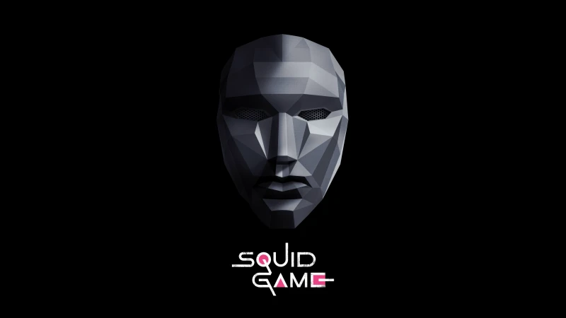 Squid Game, Boss Face Mask, 8K wallpaper, Black background