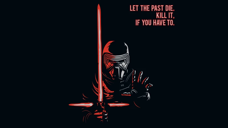 Kylo Ren, Black background, Popular quotes