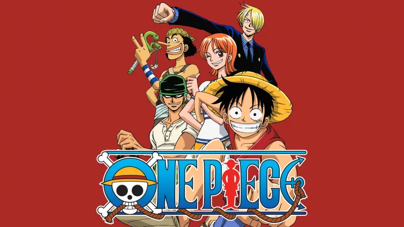 One Piece Poster, Character art, Orange background