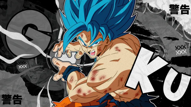 Super Saiyan Blue Goku, 4K wallpaper, Dragon Ball Super, Monochrome background