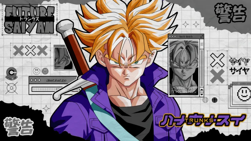 Future Trunks, Dragon Ball Super, Poster design, Super Saiyan, 4K wallpaper