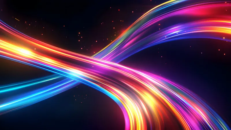 Rainbow light trails wallpaper, Infinity swirl, Cosmic