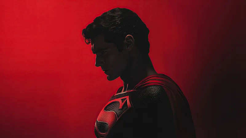 Superman, Red aesthetic, 5K wallpaper, Red background, DC Superheroes