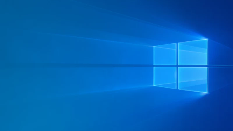Windows 10, Windows logo, Glossy, Blue background