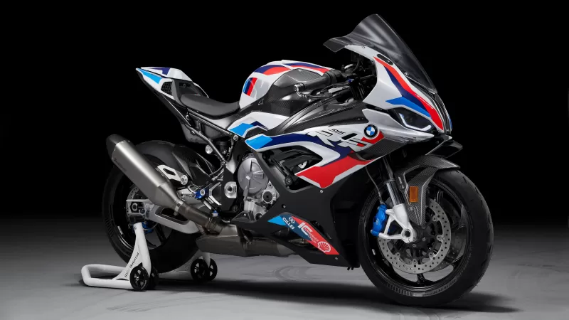 BMW M 1000 RR, Race bikes, 2021, Black background, 5K