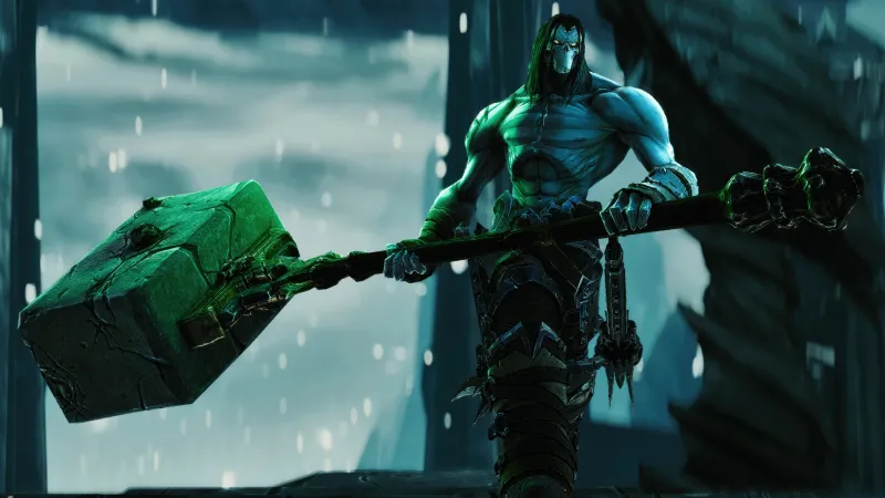 Death, Darksiders II, Hammer, Horseman, 5K wallpaper