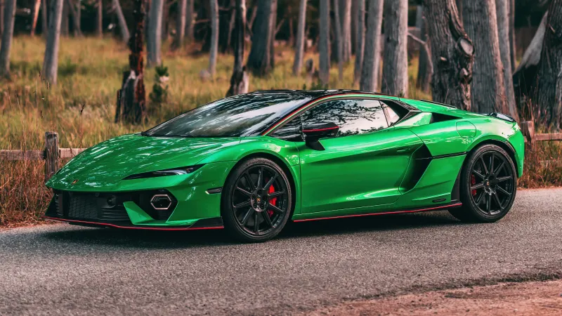 Lamborghini Temerario Alleggerita, 5K wallpaper, Green background