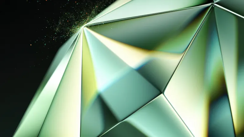 Green Abstract Wallpaper, Diamond Pattern, Tecno Phantom V Fold 2 Stock, Dark Background