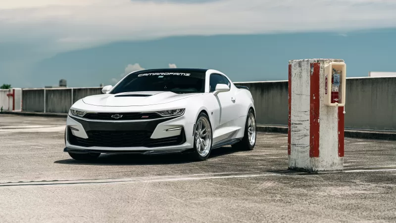 Chevrolet Camaro, White cars, 5K, 8K