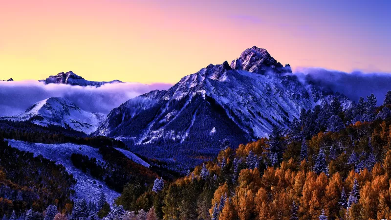 Mount Sneffels wallpaper, Colorado, Autumn aspens