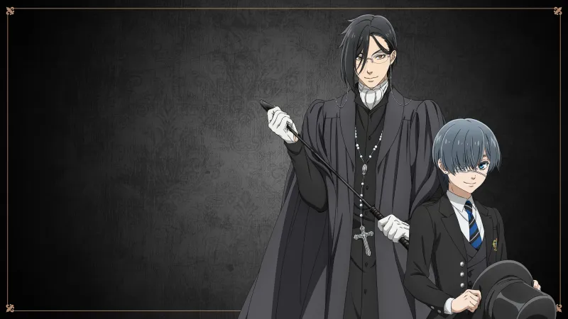 Sebastian Michaelis, Young Ciel Phantomhive, Kuroshitsuji 4K wallpaper, Black Butler
