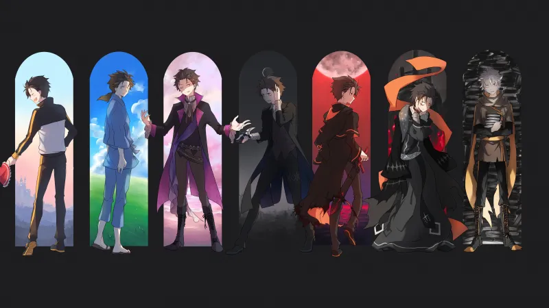 Subaru Natsuki, Re:Zero Wallpaper, Seven Sins, Dark Background