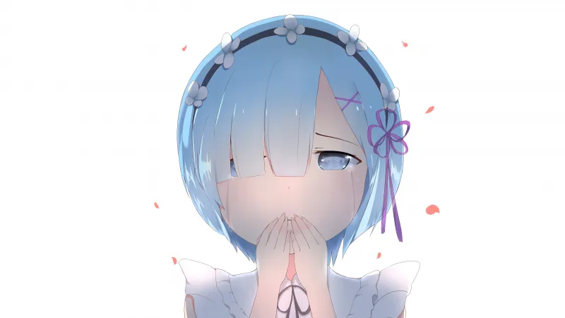 Re:Zero Wallpaper, Rem, Innocent Look, 5K Resolution