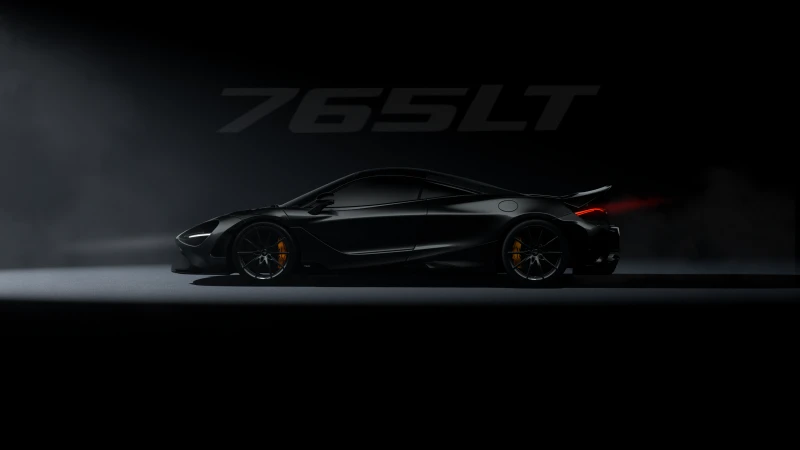 McLaren 765LT, Black aesthetic wallpaper