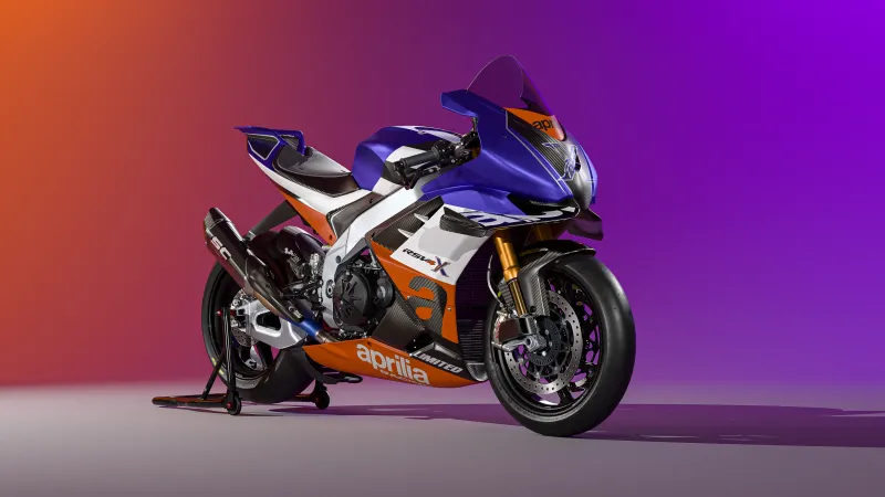 Aprilia RSV4 X-Trenta wallpaper, Limited edition, Orange and purple gradient, 2024